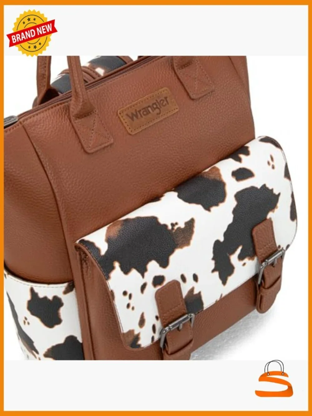 Convertible Backpack Purse Cow Print with Crossbody Strap
